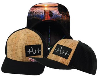 Fishing Hat, Black Cork Trucker Mesh, Baseball Cap for Men and Women, Gift for Fishermen