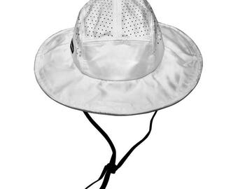 Blank Boonie Hat, White Camo Snapback, Blank Cap for Embroidery and Patches, Unisex
