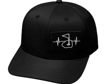Golf Hat - Baseball Hat Fit - Black - Laser mesh (No Photo)