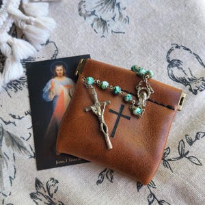 Leather Rosary Pouch/Coin Purse