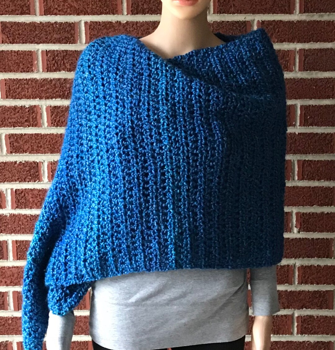 Homespun Prayer Shawl in the Color Montana Sky Etsy