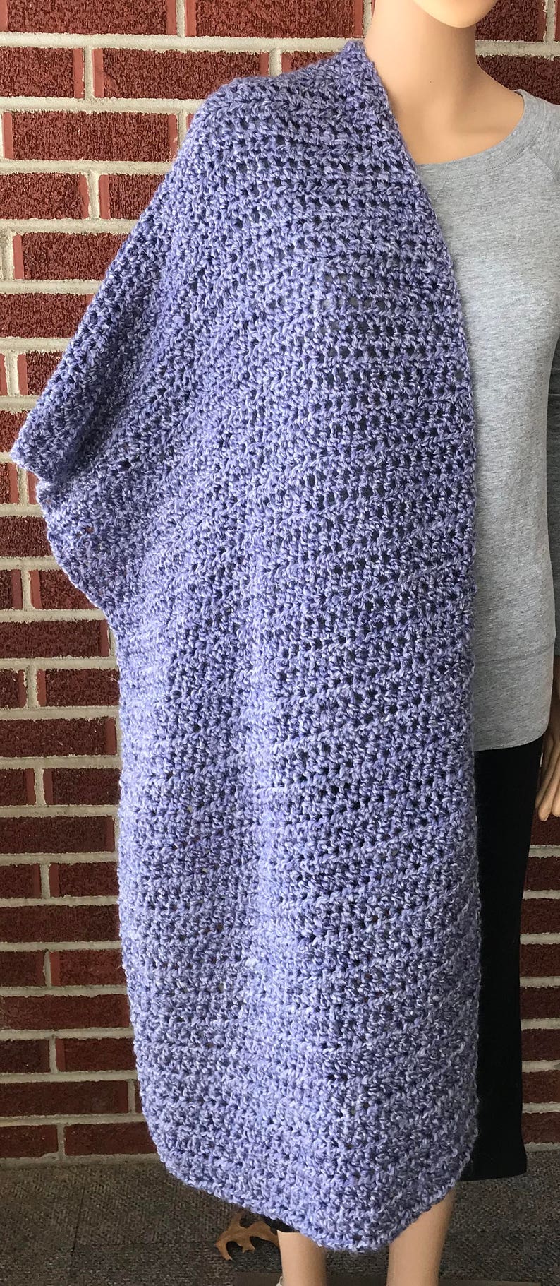 Homespun Rectangular Prayer Shawl in the Color Purple Aster Etsy