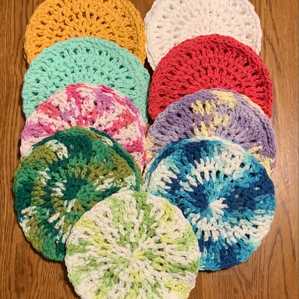 Round Crochet Cotton Dishcloths