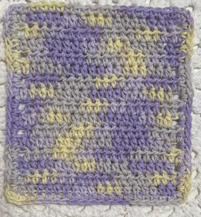 Crocheted Solid Cotton Dish Cloth Lilac Ombre