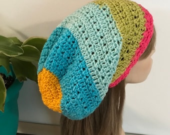 Long Slouchy Beanie Crochet Hat/Dread Tam
