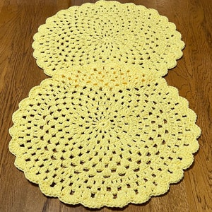 Crochet Placemats set of 2 in Yellow