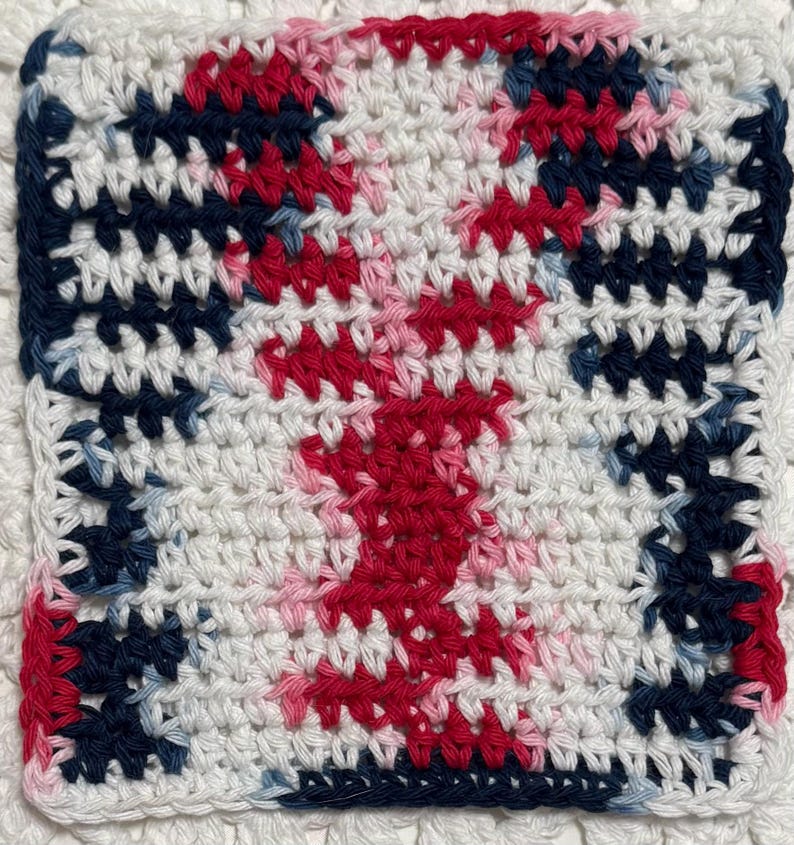 Crocheted Solid Cotton Dish Cloth Americana