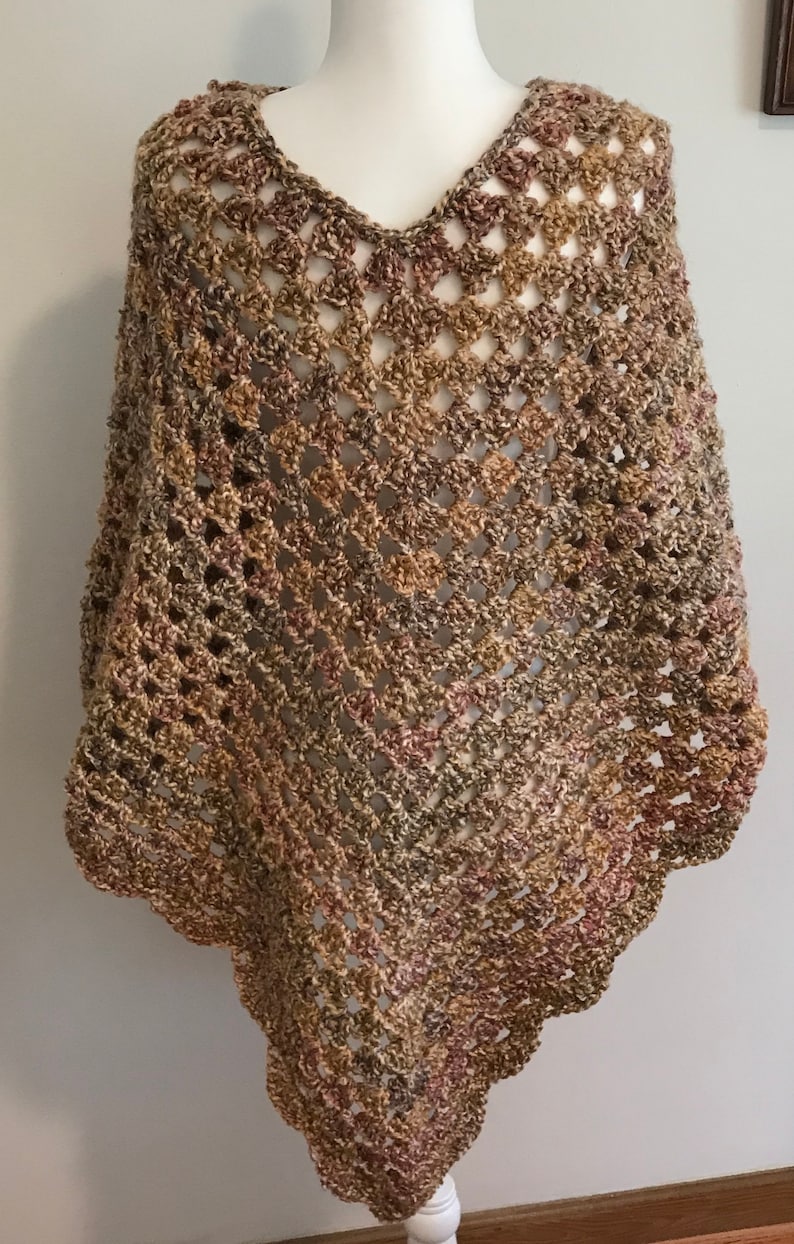 Homespun Crochet Poncho S/M/L - Etsy