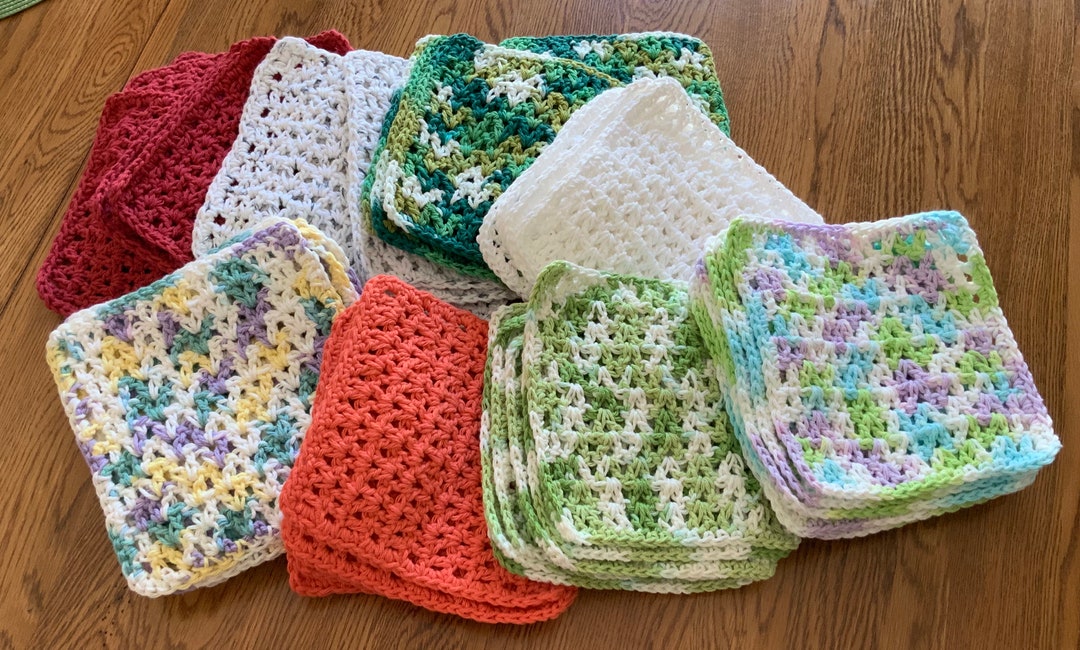 SALE Crochet Cotton Dishcloths Mix and Match Etsy