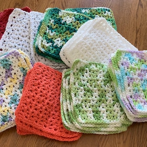 Crochet Cotton Dishcloths Mix and Match