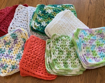 SALE Crochet Cotton Dishcloths Mix and Match