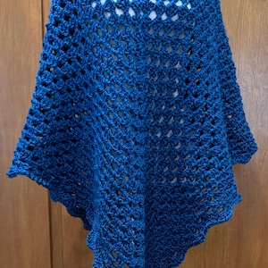 Crochet Homespun Poncho in Montana Sky One Size Fits All