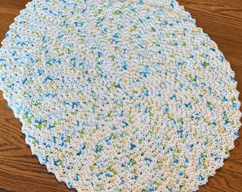 Crochet Cotton Placemats set of 2 in Summer Print