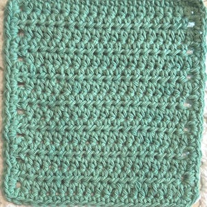 Crocheted Solid Cotton Dish Cloth Seafoam