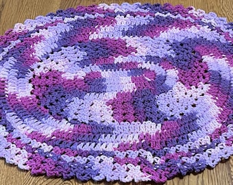 Crochet Cotton Oval Placemats set of 2 in Garden Party