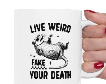Funny Possum Ceramic Coffee Mug, Unique Novelty Gift