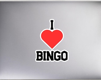 I Heart Bingo Sticker: Waterproof Pop Punk Decal