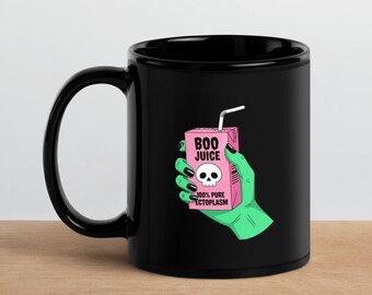 Taza de Boo Juice, taza de café con fantasma divertido, regalo gótico navideño, linda taza de Navidad espeluznante, taza de café de Halloween, regalo para amantes de los fantasmas, relleno de calcetín navideño