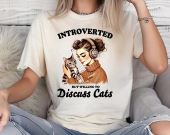 T-shirt Funny Cat Meme: T-shirt Cottagecore Sarcastic Kitten