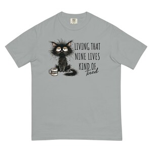 Funny Tired Cat Meme Shirt: Comfort Colors Tee for Cat Lovers