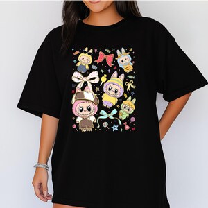Labubu Collage T-Shirt Picture Frame Aesthetic Labubu Tee, Scrapbookcore Graphic Shirt, Cute Bunny Monster Collectible Top