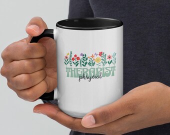 Bloemenmok fysiotherapeut | Gepersonaliseerd PT minimalistisch bloemencadeau | Afstudeercadeau therapeut