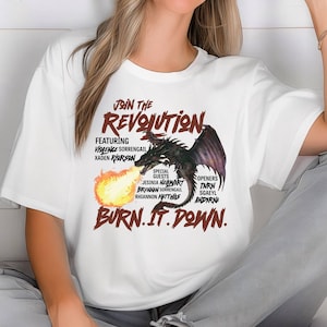 Fourth Wing Shirt, Basgiath War College Concert Shirt, Violet Sorrengail Tee, Dragon Rider, Xaden Riorson, Riders Quadrant, Burn It Down