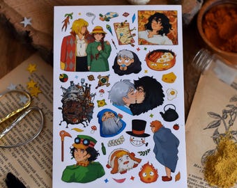 Howl's Moving Castle Sticker Sheet: Studio Ghibli Fan Art