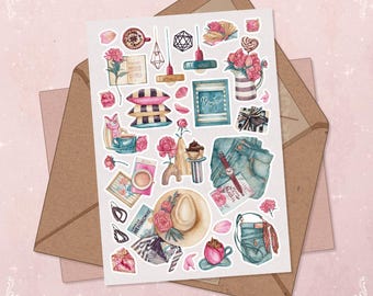 Sticker Sheet Peonies Lifestyle