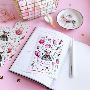 Ballet esthetische stickervel – roze aquarel ballet stickers – geen karakter scrapbooking stickers ballerina dagboek decor dans planner