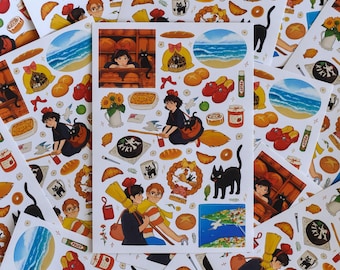 Kiki's Delivery Service Sticker Sheet: Studio Ghibli Anime Stickers
