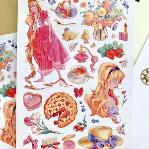 Cottagecore Picnic Sticker Sheet: Vintage Teacups & Florals