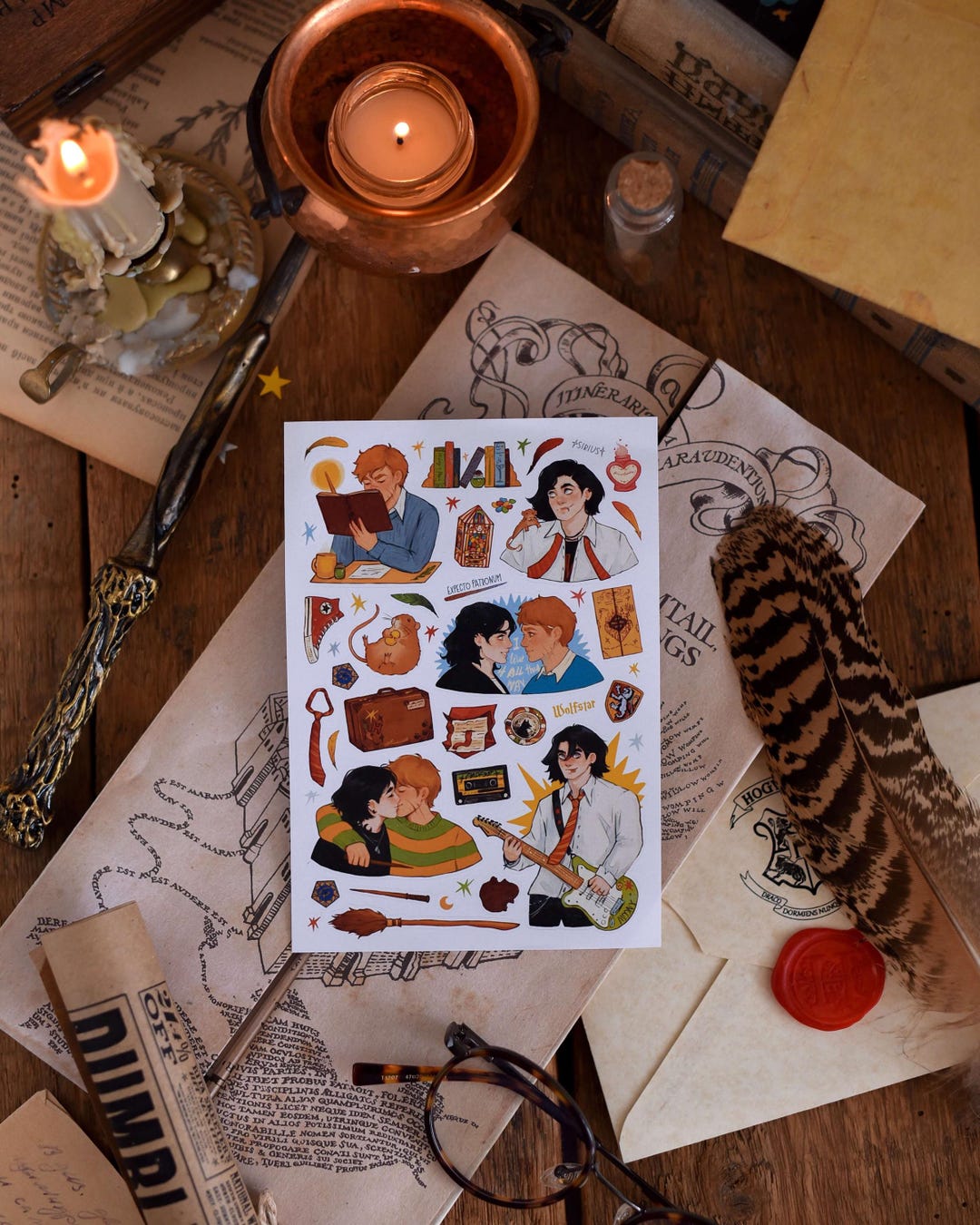 Wolfstar Pride Sticker Sheet: Marauders LGBT Sirius Remus Stickers - Etsy