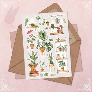 Folha de adesivos para plantas domésticas, prateleira de plantas, botânica e jardim, presente para o dia das mães