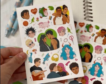 Heartbreaker High Sticker, Amerie und Malakai Fanart, Netflix Show Sheet, Cash und Darren
