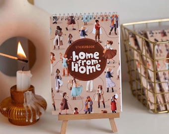 Libro de pegatinas Home From Home, agenda de 12 meses (2026), 24 hojas compactas - 105 x 150 mm / Regalo para BuJo