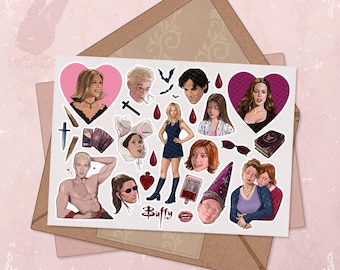 Buffy the Vampire Slayer Sticker Sheet: 90s TV Show, Witchy Planner Stickers