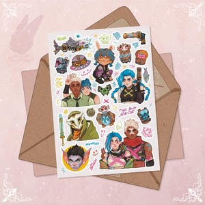 Arcane Fanart Sticker Sheet: Jinx and Ekko Anime Stickers image 1