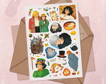 Howl's Moving Castle Sticker Sheet: Anime Journaling Stickers