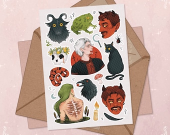 Ukrainische Mythologie Sticker Bogen: Waldwesen, Teufel