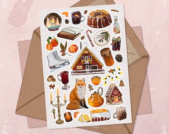 Winter is Coming Sticker Sheet: Gemütliches Hygge Journal & Urlaubsdeko