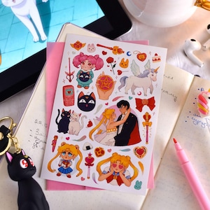 Folha de adesivos de Sailor Moon {NÃO À PROVA D'ÁGUA} Adesivos de anime