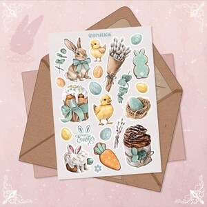 Feuille d'autocollants Joyeuses Pâques