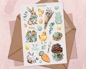 Glad påsk klistermärkesark