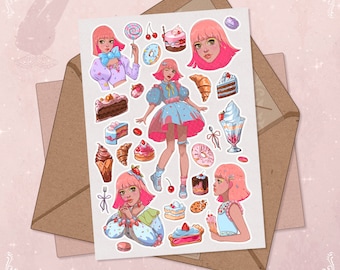 Candy Girl Sticker Sheet: Yummy Sweets, Baking, and Journaling
