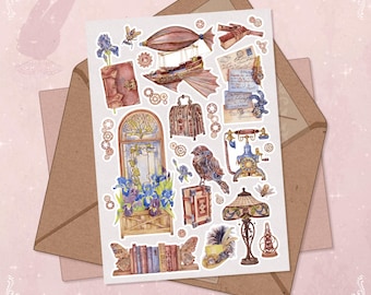 Steampunk Sticker Sheet: Vintage Style Journaling Stickers