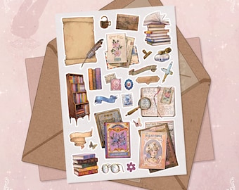 Victorian Book Stickers: Vintage Journal | A6 Format 4.1" x 5.9" inches | Scrapbook Planner Stickers