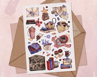 Cozy Winter Stickers: Hygge Holiday, Warm Mood Stationery