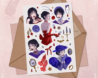 Vampire Sticker Sheet: Halloween Journal Planner Stickers