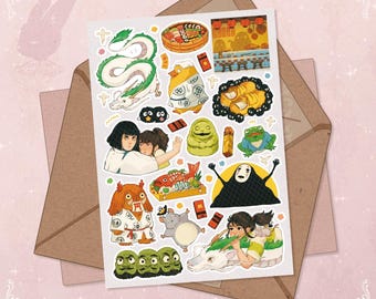 Spirited Away Sticker Sheet: Anime Studio Ghibli Films, Journaling Stickers